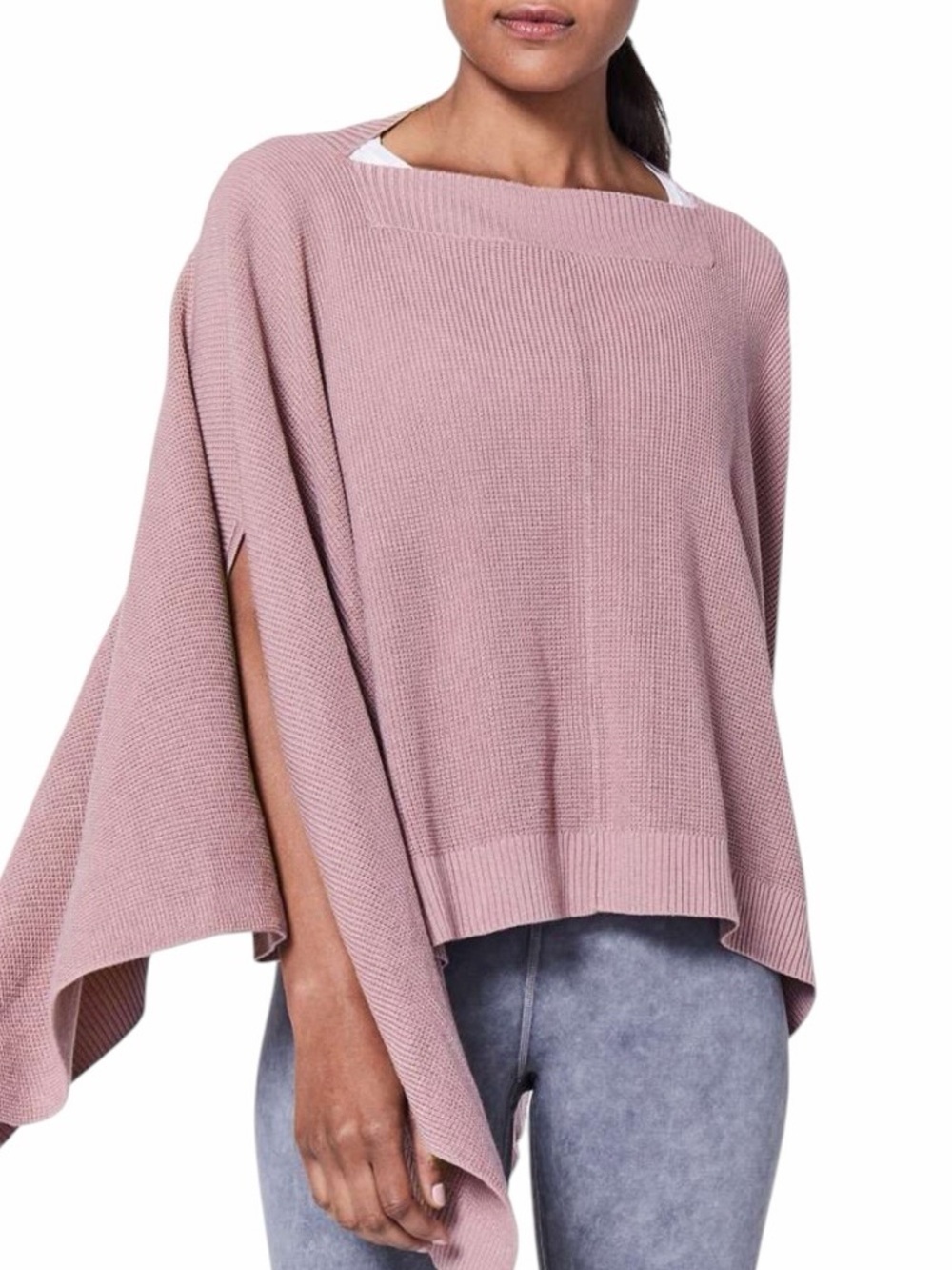 Lululemon Forward Flow Cape Sweater Heathered Mauve Pink One Size
